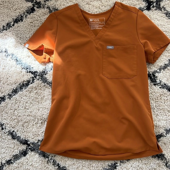 Fall figs 🍁 orange and purple tie fig scrubs top and bottom set - Picture 2 of 3